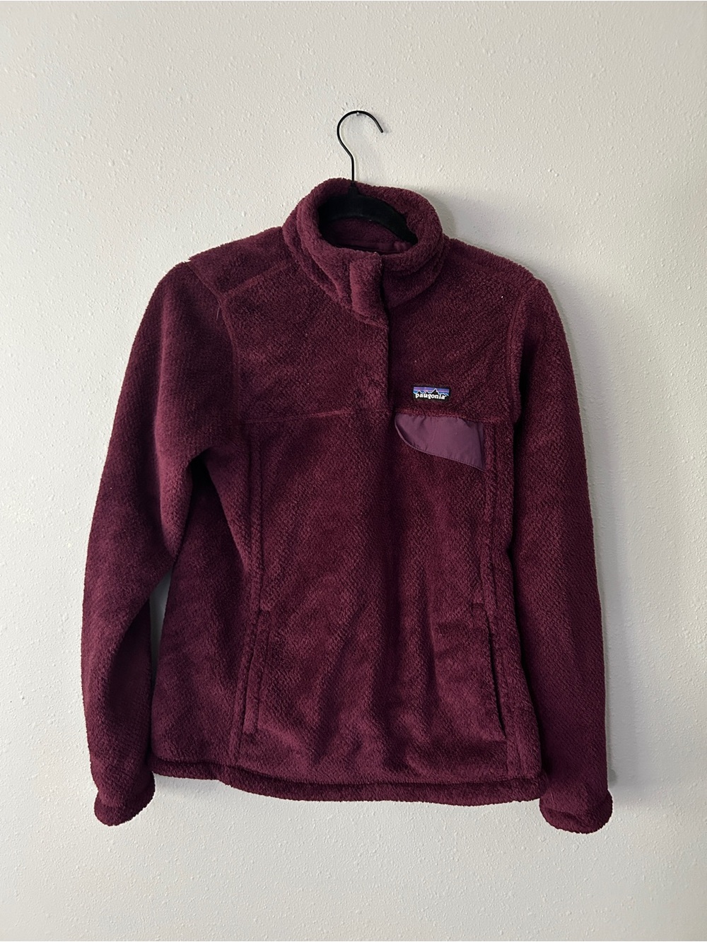 Patagonia Womens Size Medium Purple Re-Tool Fleece Snap T Jacket Sweater